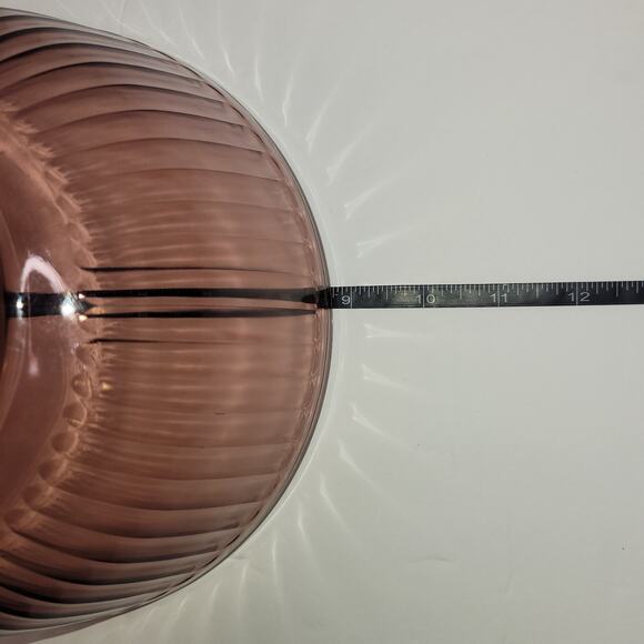 Vintage PYREX Cranberry Ribbed Mixing Nesting Bowls w/ Storage Lid - Picture 7 of 11